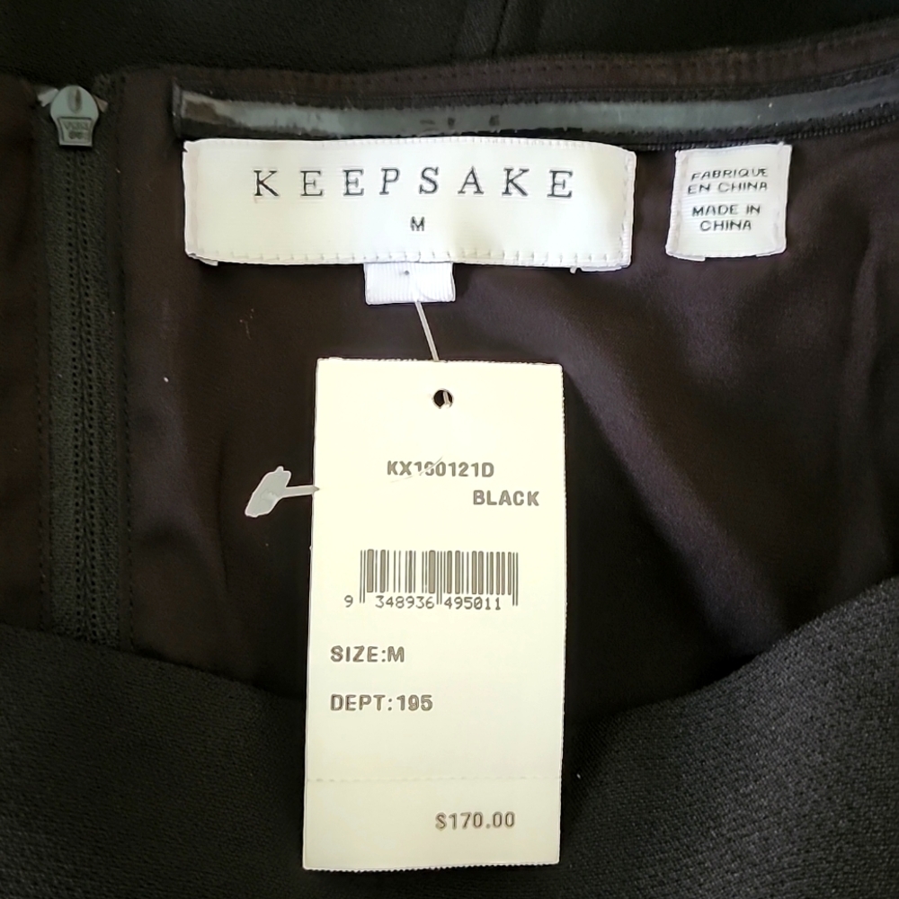 NWT KEEPSAKE Off Shoulder Cocktail Dress Black Size M YKK Zipper - Picture 9 of 12